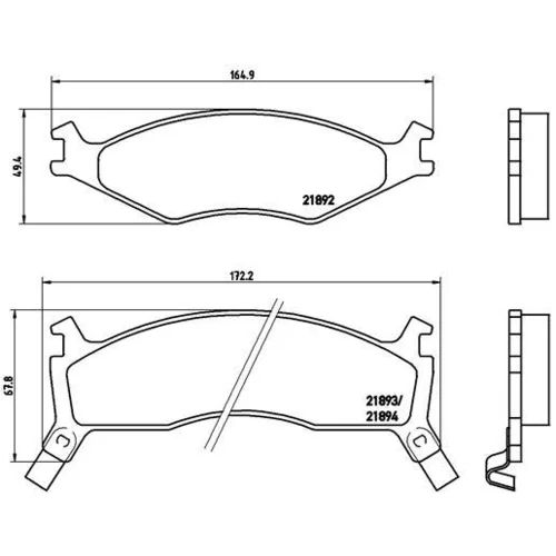 Sada brzdových platničiek kotúčovej brzdy BREMBO P 30 006