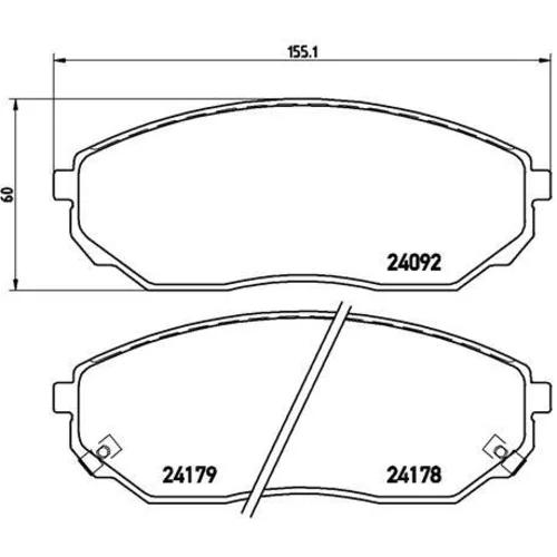 Sada brzdových platničiek kotúčovej brzdy BREMBO P 30 019