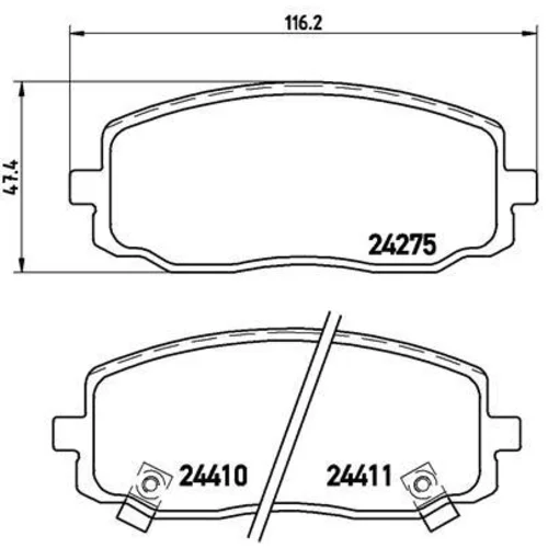 Sada brzdových platničiek kotúčovej brzdy BREMBO P 30 032