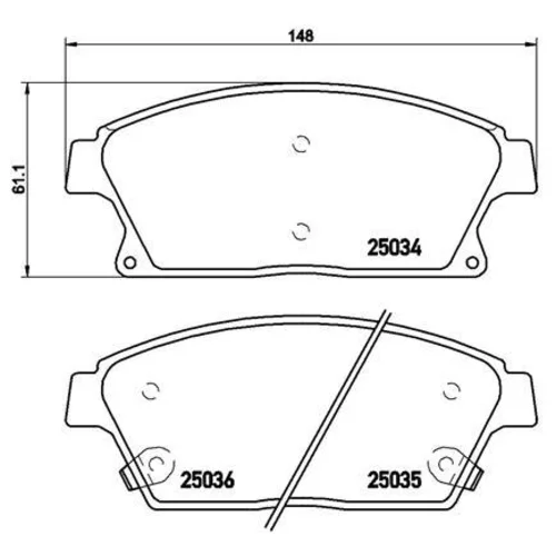 Sada brzdových platničiek kotúčovej brzdy BREMBO P 59 077