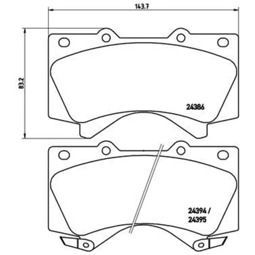 Sada brzdových platničiek kotúčovej brzdy BREMBO P 83 107X