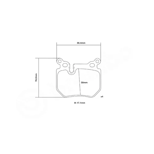 Sada vysoko výkonných brzdových obložení BREMBO 07.B315.03 - obr. 2