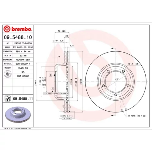 Brzdový kotúč BREMBO 09.5488.10