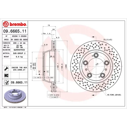 Brzdový kotúč BREMBO 09.6665.11