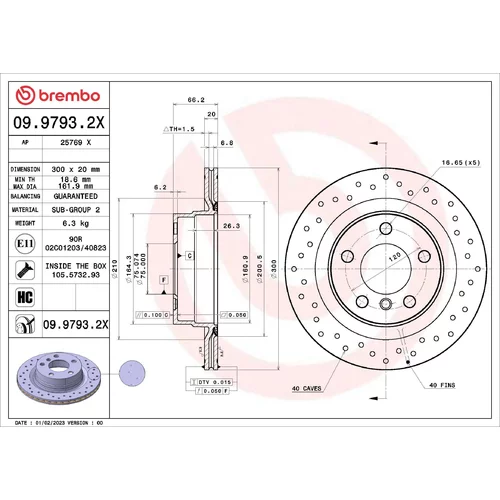 Brzdový kotúč 09.9793.2X /BREMBO/