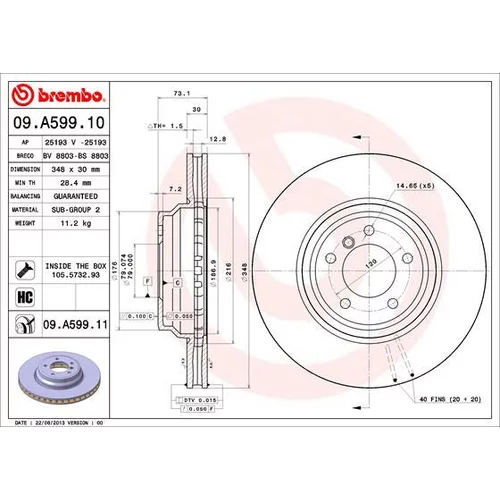 Brzdový kotúč BREMBO 09.A599.11