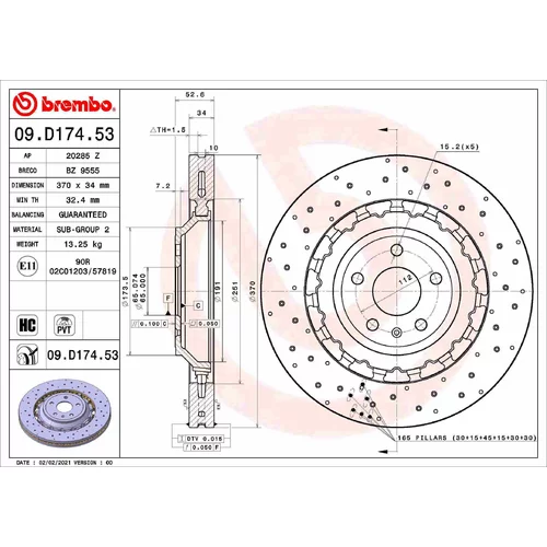 Brzdový kotúč BREMBO 09.D174.53