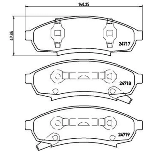 Sada brzdových platničiek kotúčovej brzdy BREMBO P 07 003