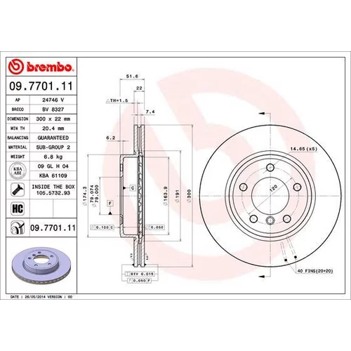 Brzdový kotúč BREMBO 09.7701.11