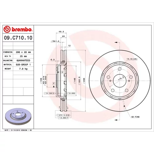 Brzdový kotúč BREMBO 09.C710.11