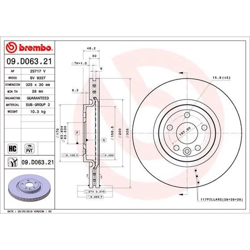 Brzdový kotúč BREMBO 09.D063.21