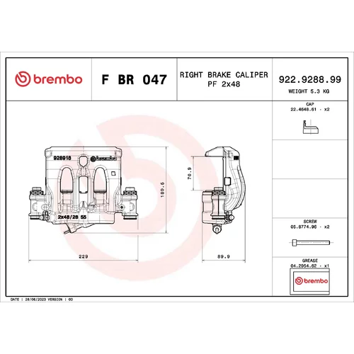 Brzdový strmeň BREMBO F BR 047 - obr. 1