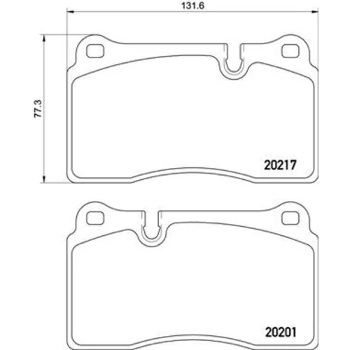 Sada brzdových platničiek kotúčovej brzdy BREMBO P 02 002