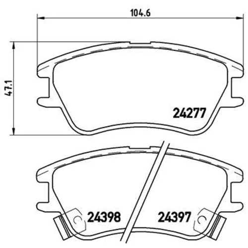 Sada brzdových platničiek kotúčovej brzdy BREMBO P 30 027