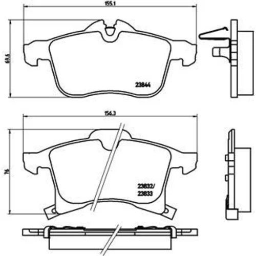 Sada brzdových platničiek kotúčovej brzdy BREMBO P 59 045