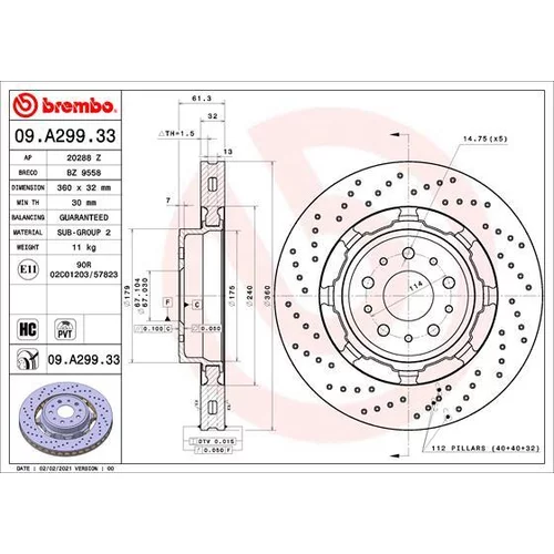 Brzdový kotúč BREMBO 09.A299.33