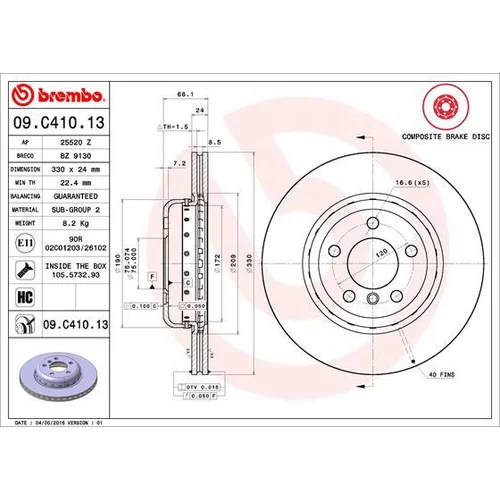 Brzdový kotúč 09.C410.13 /BREMBO/