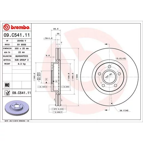 Brzdový kotúč BREMBO 09.C541.11