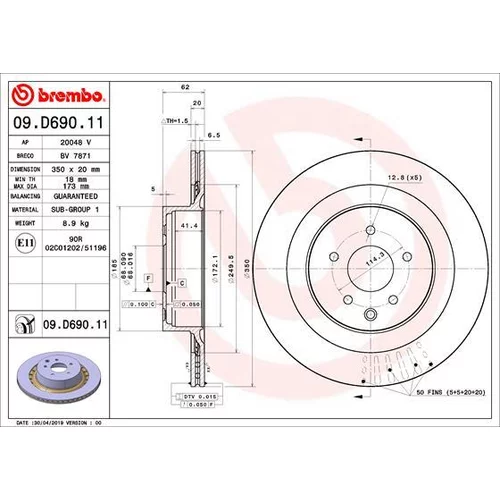 Brzdový kotúč BREMBO 09.D690.11