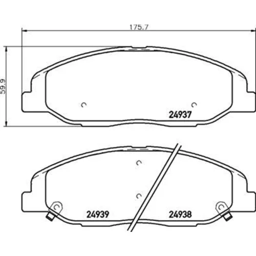 Sada brzdových platničiek kotúčovej brzdy BREMBO P 09 016