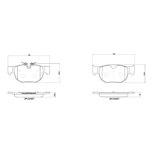 Sada brzdových platničiek kotúčovej brzdy BREMBO P 36 039