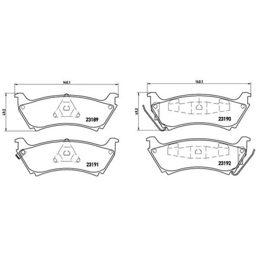 Sada brzdových platničiek kotúčovej brzdy BREMBO P 50 040