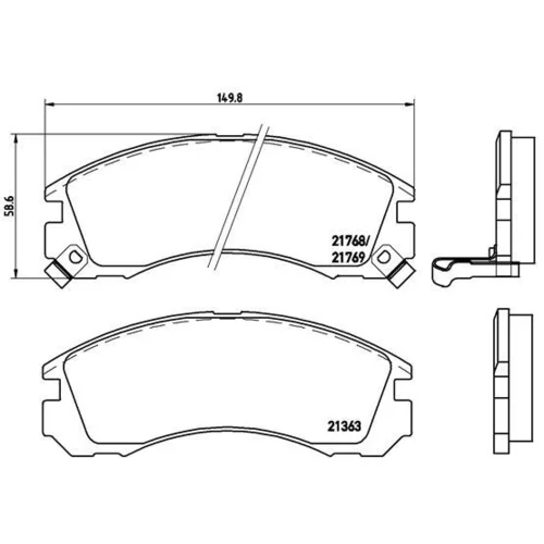 Sada brzdových platničiek kotúčovej brzdy BREMBO P 54 017