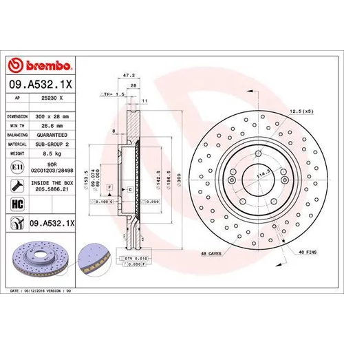 Brzdový kotúč BREMBO 09.A532.1X