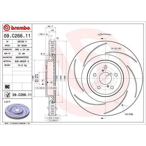 Brzdový kotúč BREMBO 09.C266.11