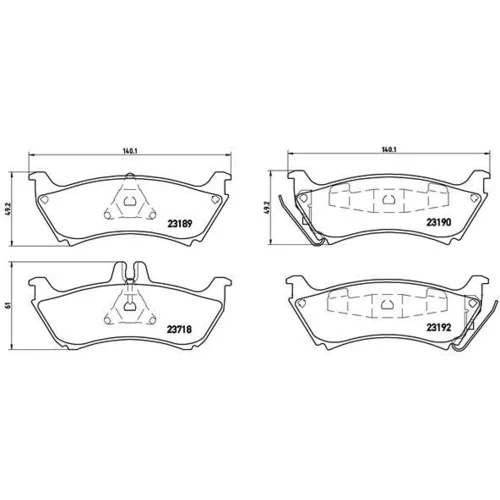 Sada brzdových platničiek kotúčovej brzdy BREMBO P 50 044