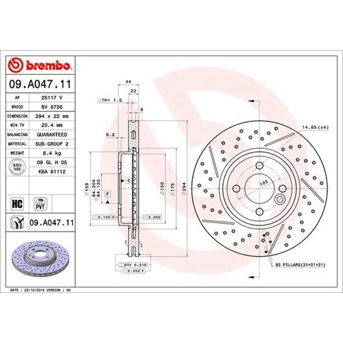 Brzdový kotúč 09.A047.11 /BREMBO/