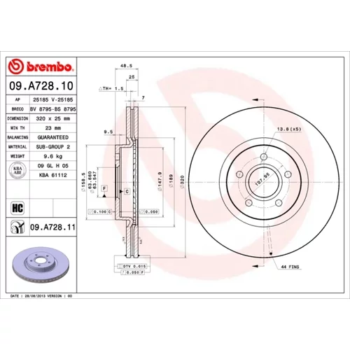 Brzdový kotúč BREMBO 09.A728.11