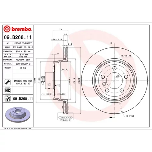 Brzdový kotúč BREMBO 09.B268.11