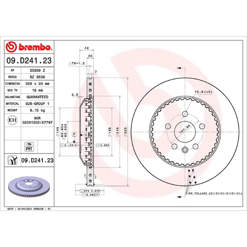 Brzdový kotúč BREMBO 09.D241.23