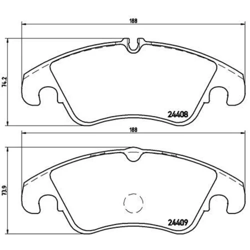 Sada brzdových platničiek kotúčovej brzdy BREMBO P 24 074