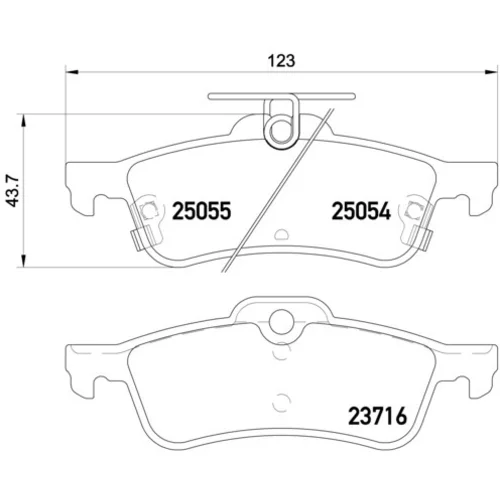 Sada brzdových platničiek kotúčovej brzdy BREMBO P 28 070