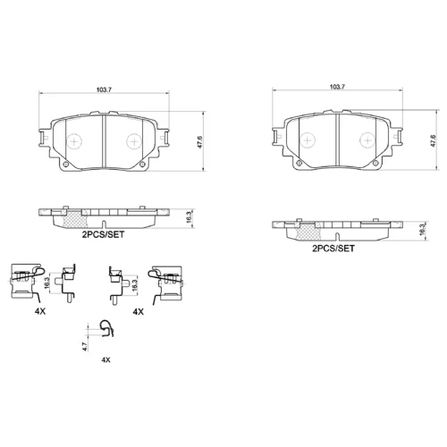 Sada brzdových platničiek kotúčovej brzdy BREMBO P 83 194