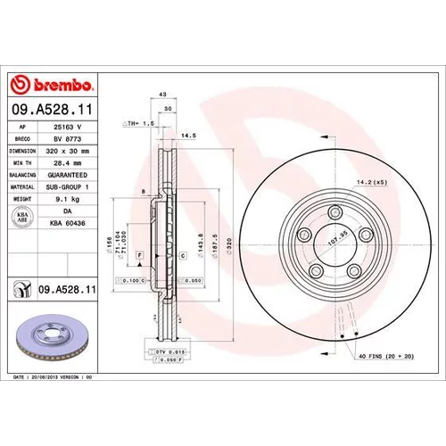 Brzdový kotúč 09.A528.11 /BREMBO/