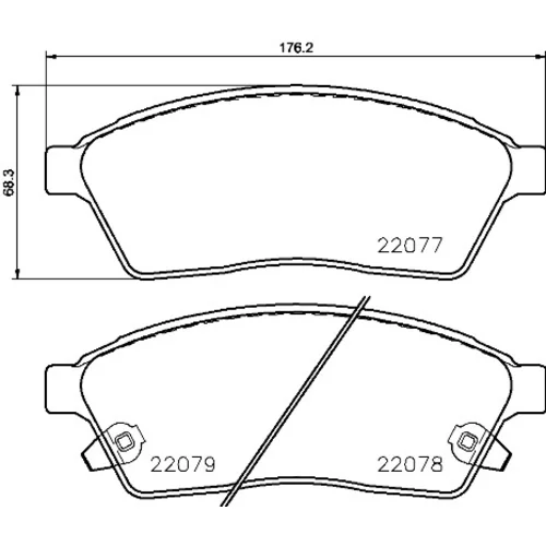 Sada brzdových platničiek kotúčovej brzdy BREMBO P 09 009