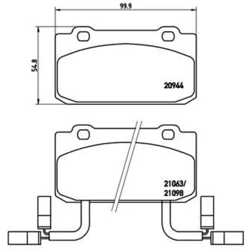 Sada brzdových platničiek kotúčovej brzdy BREMBO P 23 030