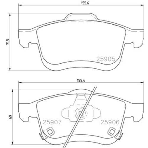 Sada brzdových platničiek kotúčovej brzdy BREMBO P 23 167