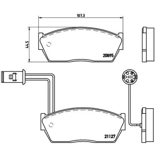 Sada brzdových platničiek kotúčovej brzdy BREMBO P 28 009