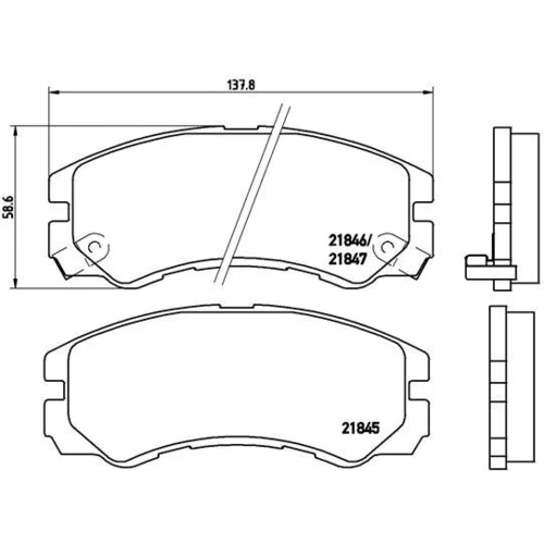 Sada brzdových platničiek kotúčovej brzdy BREMBO P 59 020