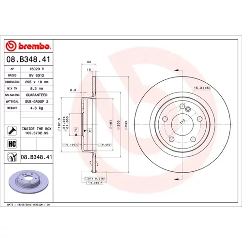 Brzdový kotúč BREMBO 08.B348.41