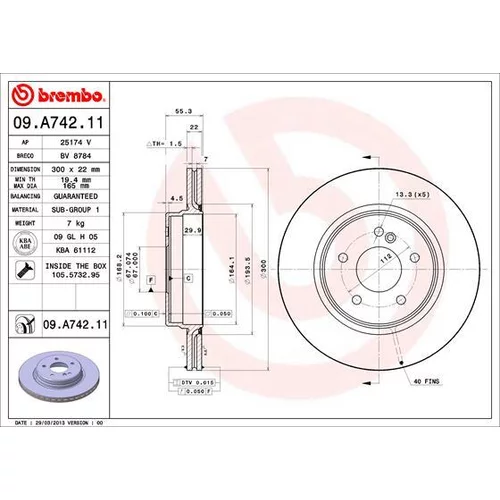 Brzdový kotúč 09.A742.11 /BREMBO/