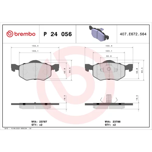 Sada brzdových platničiek kotúčovej brzdy BREMBO P 24 056