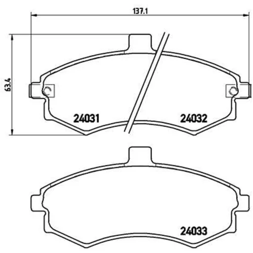 Sada brzdových platničiek kotúčovej brzdy BREMBO P 30 020