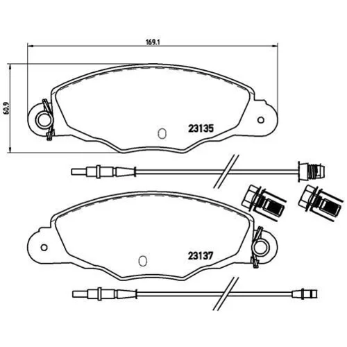 Sada brzdových platničiek kotúčovej brzdy BREMBO P 61 061