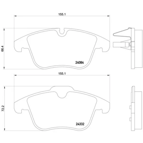 Sada brzdových platničiek kotúčovej brzdy BREMBO P 61 106