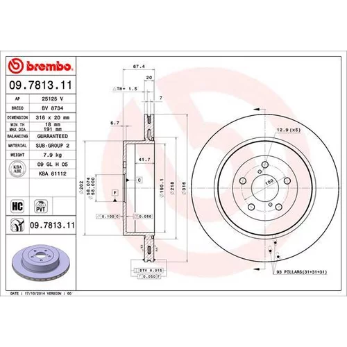 Brzdový kotúč BREMBO 09.7813.11